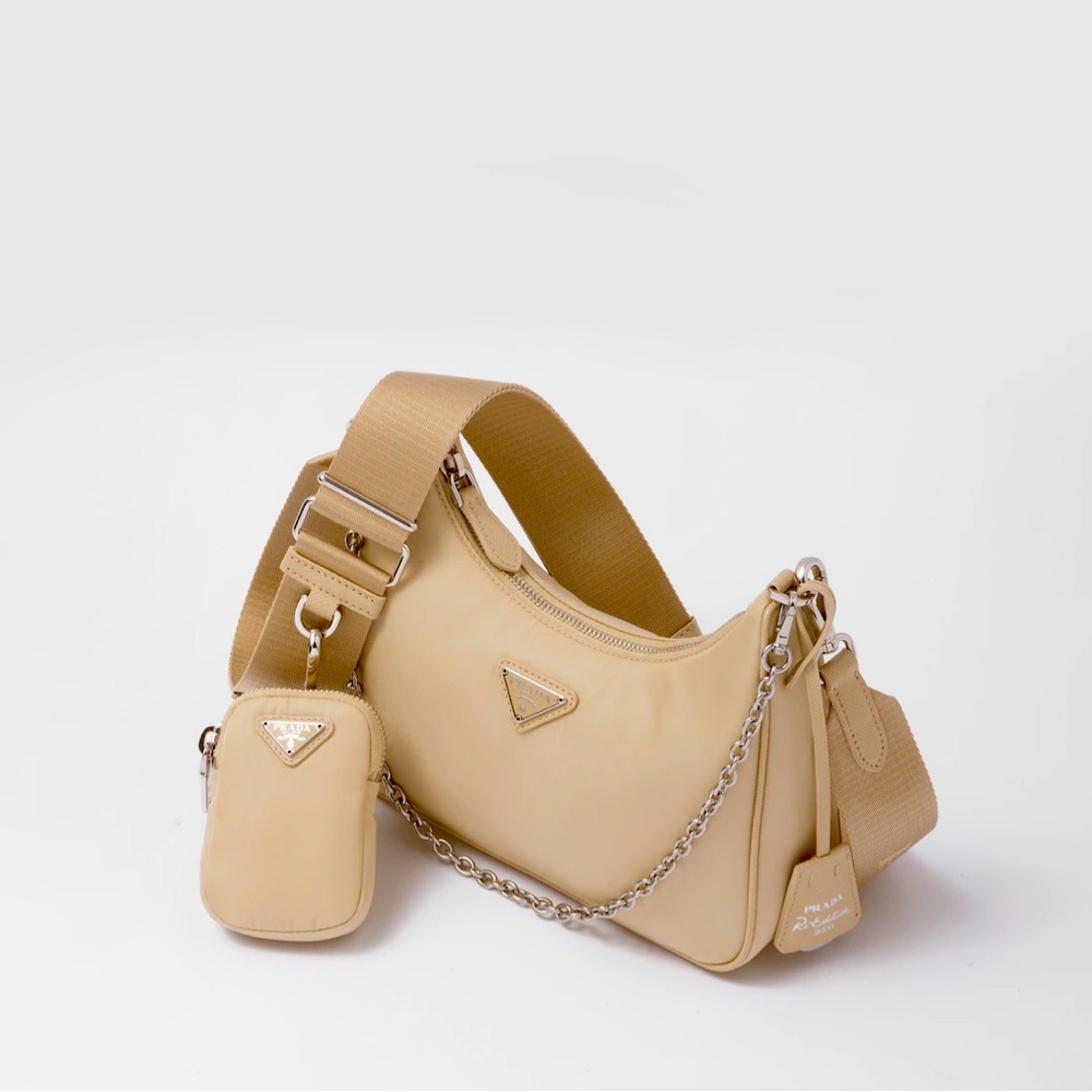 Authentic Prada Re-Edition 2005 Nylon Bag in Beige in Excellent Condition - Picture 12 of 16